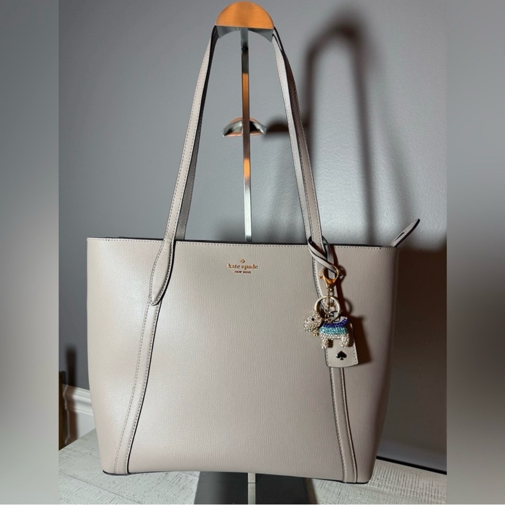 Kate Spade⭐️ New York Cara Gray Leather Double Handle Tote Bags -Like New